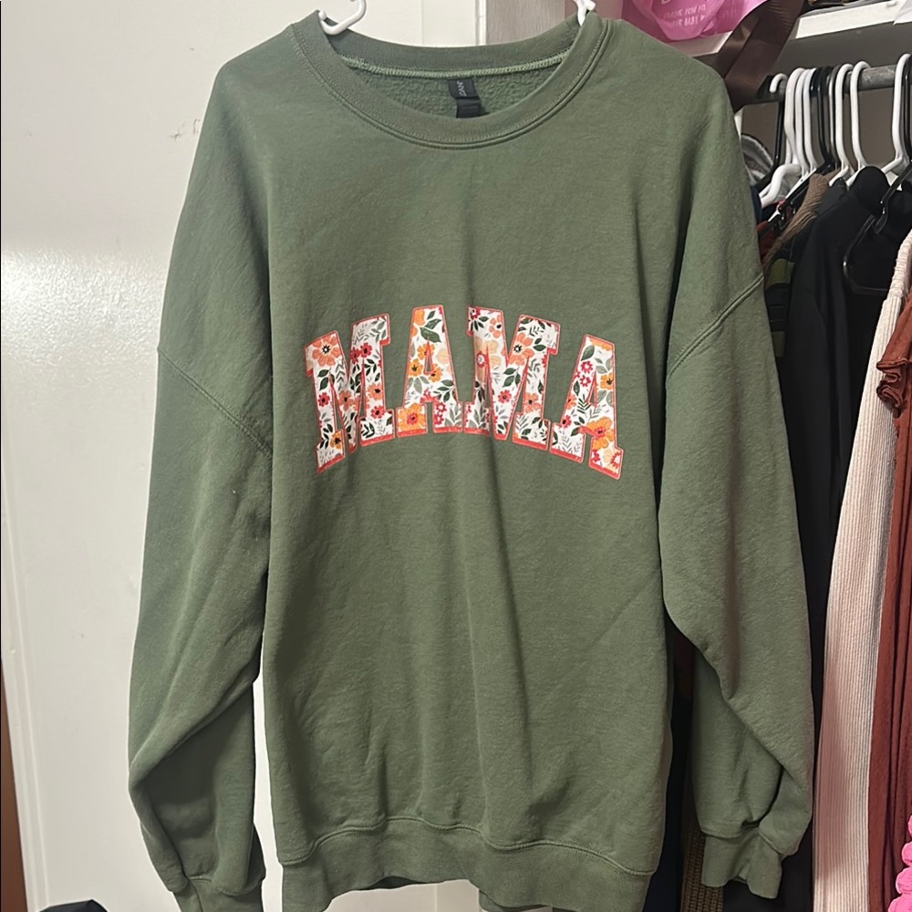 Green 'Mama' Graphic Sweater